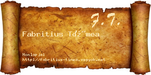 Fabritius Tímea névjegykártya